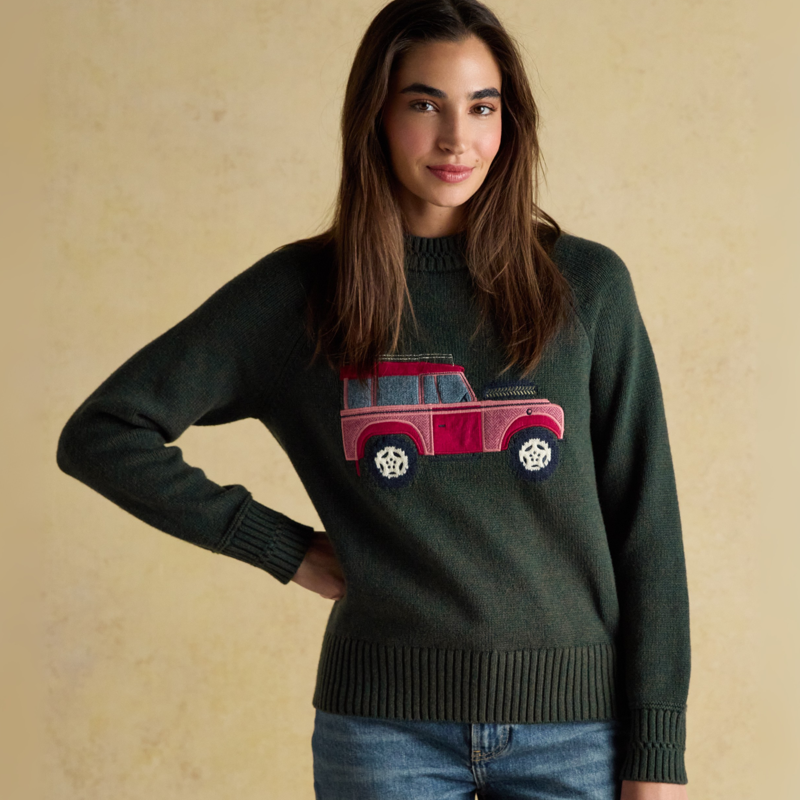 Joules Ladies Rutland 4x4 Jumper - Green-1