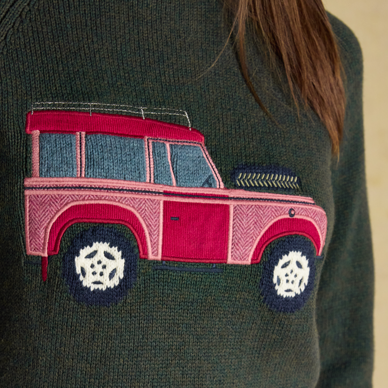 Joules Ladies Rutland 4x4 Jumper - Green-4