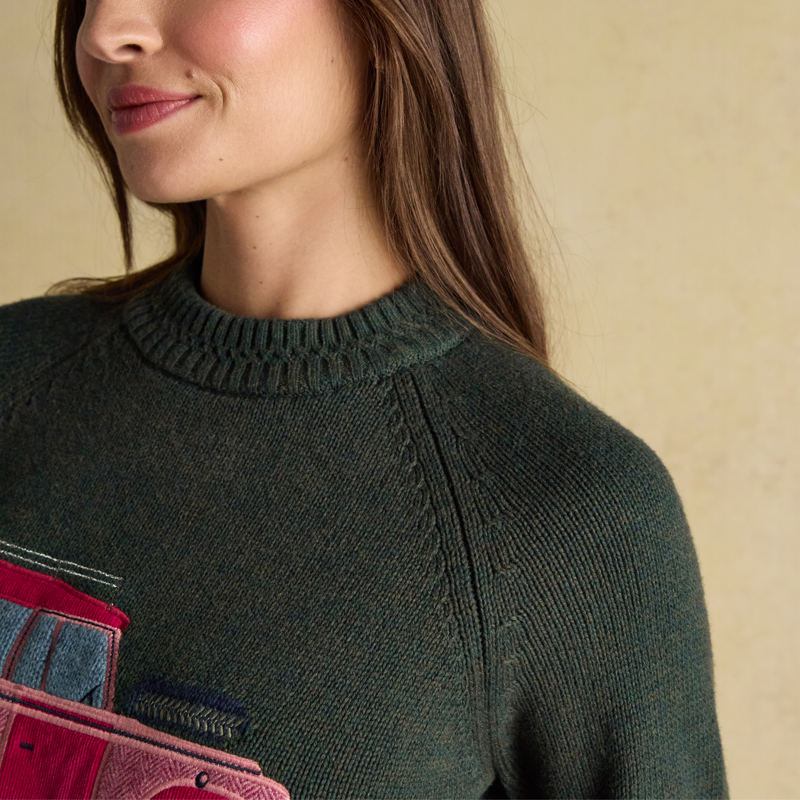 Joules Ladies Rutland 4x4 Jumper - Green-6