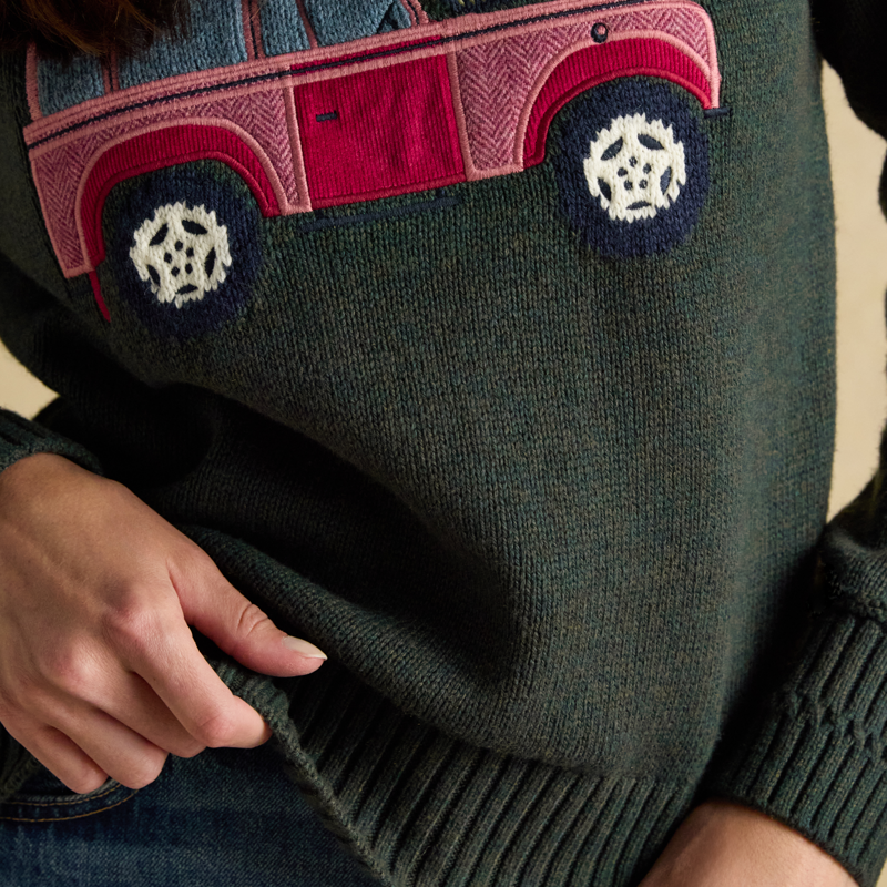 Joules Ladies Rutland 4x4 Jumper - Green-7