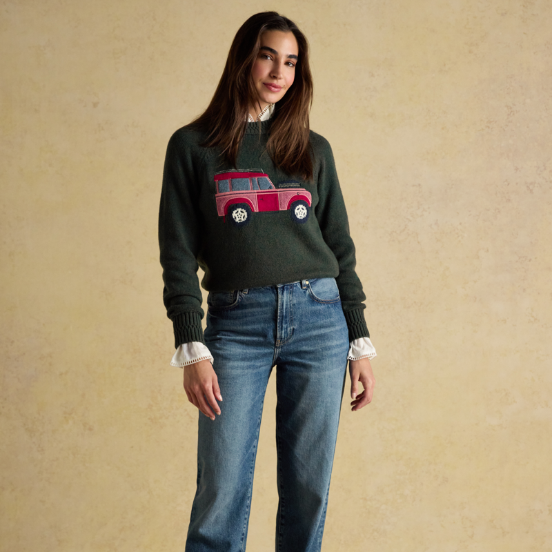 Joules Ladies Rutland 4x4 Jumper - Green-8