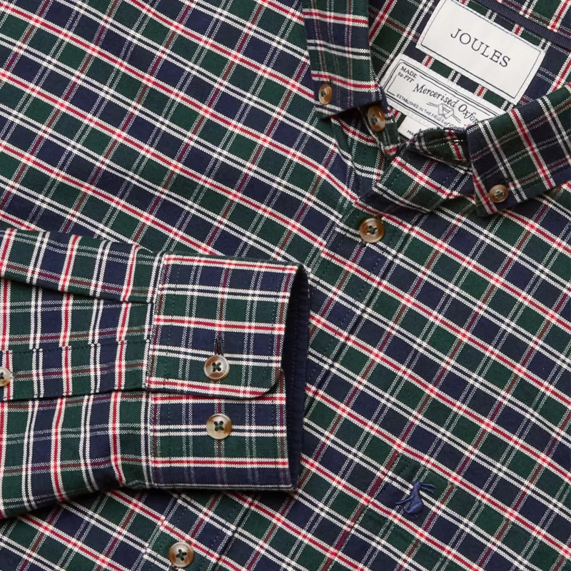 Joules Mens Oxford Check Shirt - Green-3