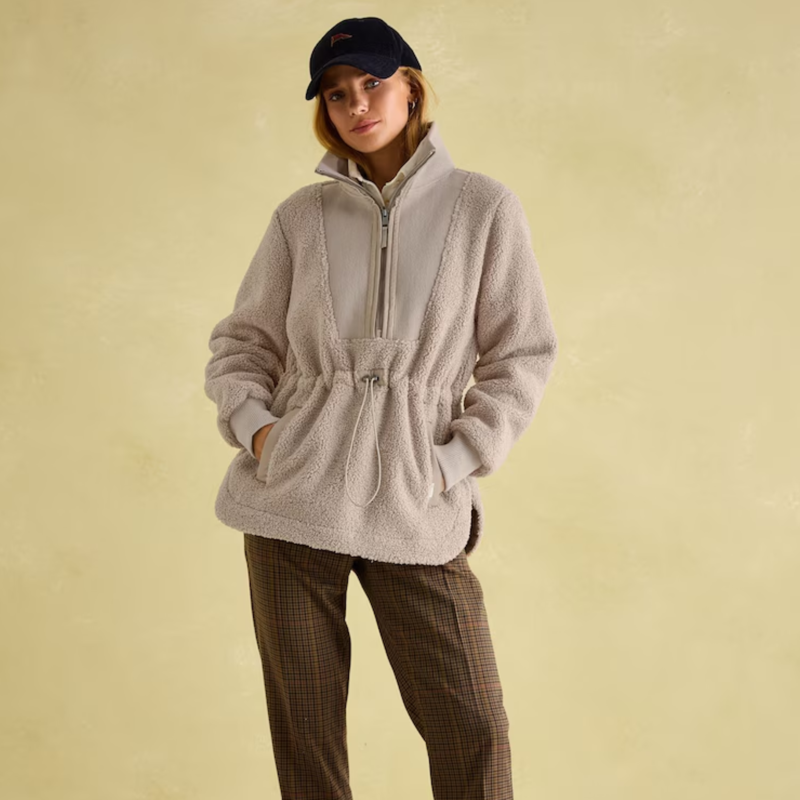 Joules Ladies Thurleston Borg Fleece - Neutral-3