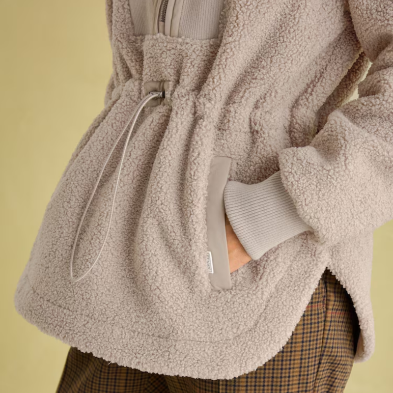 Joules Ladies Thurleston Borg Fleece - Neutral-4