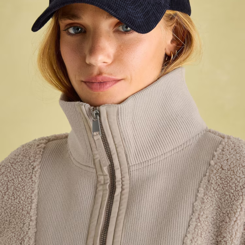 Joules Ladies Thurleston Borg Fleece - Neutral-5