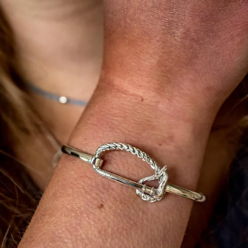 Hiho Silver Sterling Silver Whip on Top Bangle-1