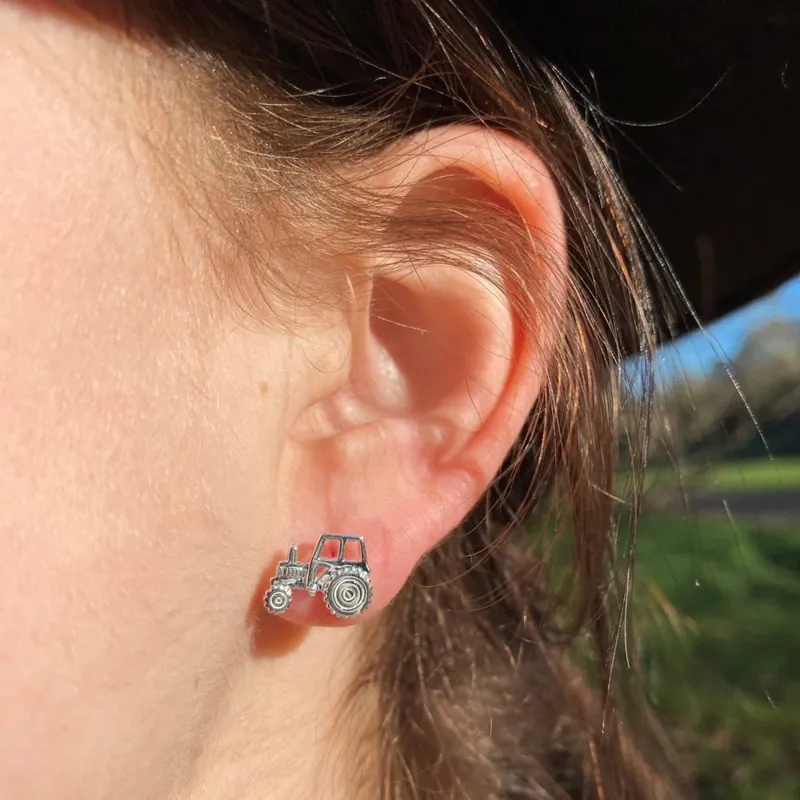 Reeves and Reeves Sterling Silver Tractor Stud Earrings-1