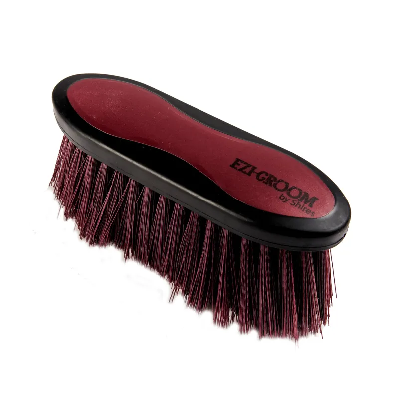 EZI-GROOM Grip Long Bristle Dandy Brush - Burgundy