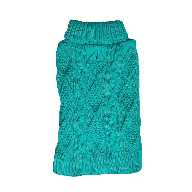 Sotnos Cable Knit Dog Sweater - Aqua