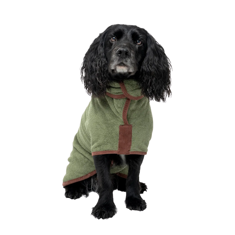 Ruff and Tumble Country Dog Drying Coat - Moss-1