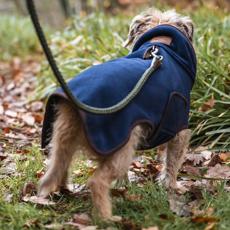 Hoggs of Fife Stenton Fleece Dog Coat - Navy-3