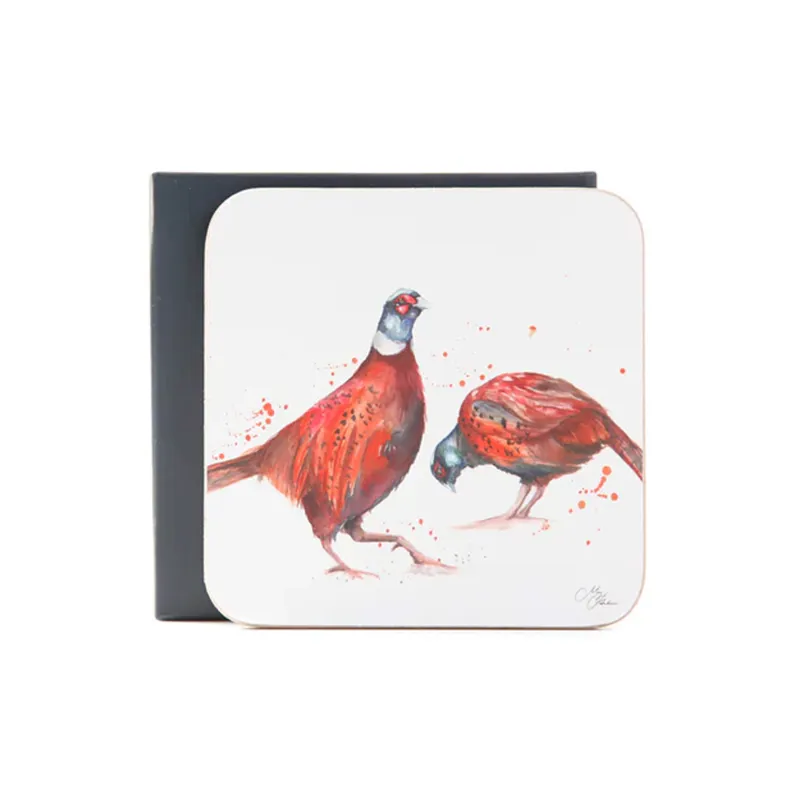 Meg Hawkins 'The Woodland' Watercolour Design Coasters -  Pheasant 