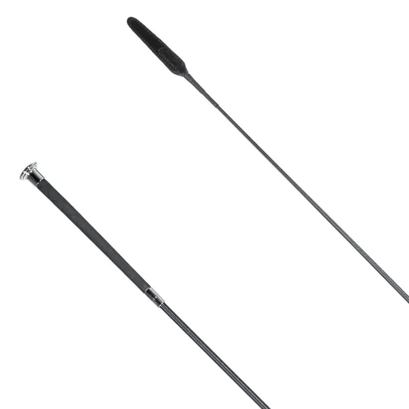 Country Direct X-Grip Flap End Dressage Whip - Black-1