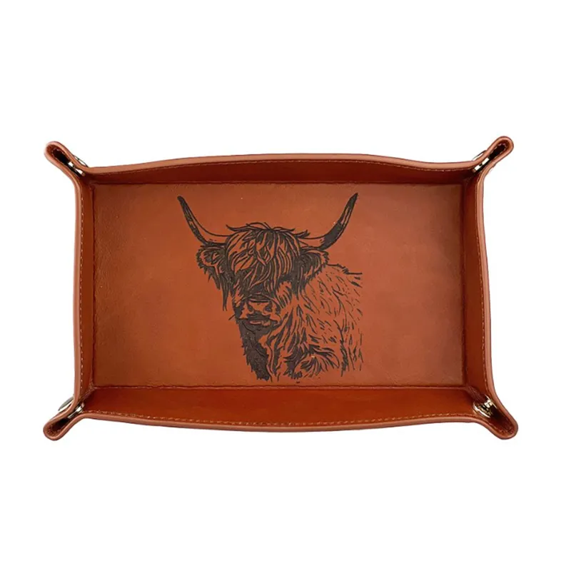 Selbrae House Leather Trinket Tray - Highland Cow
