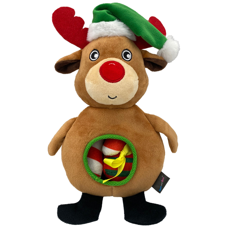 Hemmo and Co Reindeer with Presents Dog Toy-1