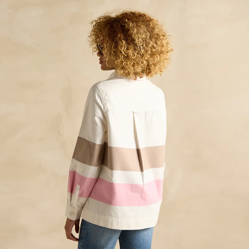 Joules Ladies Brinley Deck Shirt - Tan/Pink-2