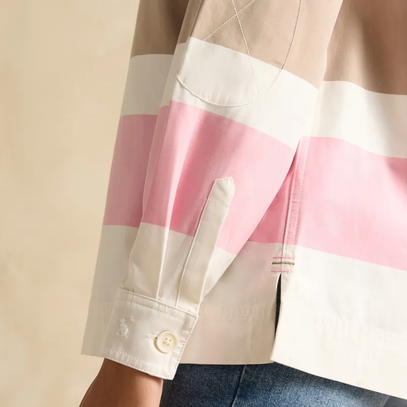 Joules Ladies Brinley Deck Shirt - Tan/Pink-3