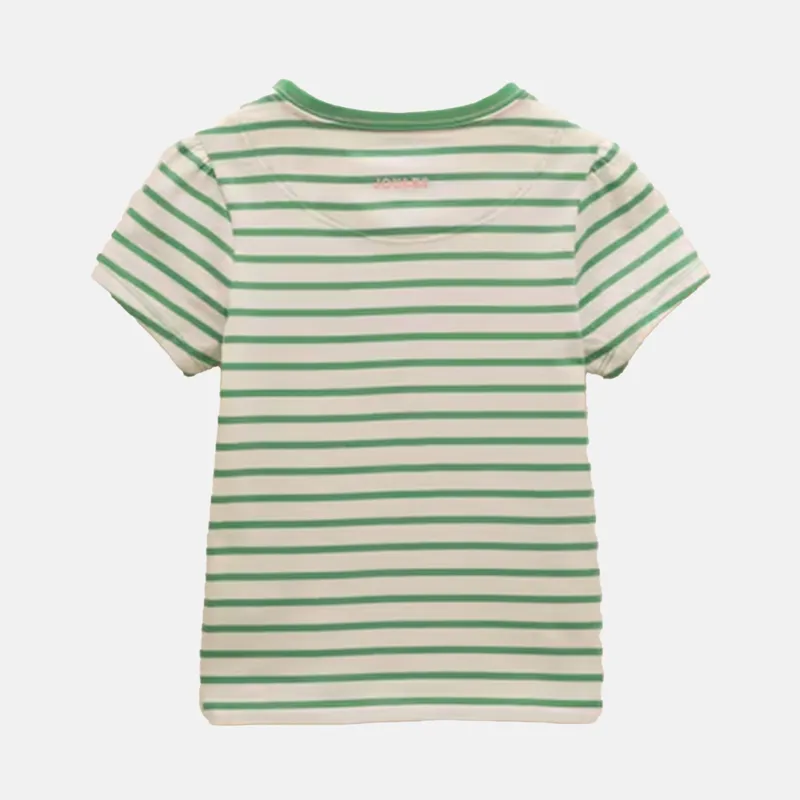 Joules Kids Astra Dog Print Top - Green Stripe-1