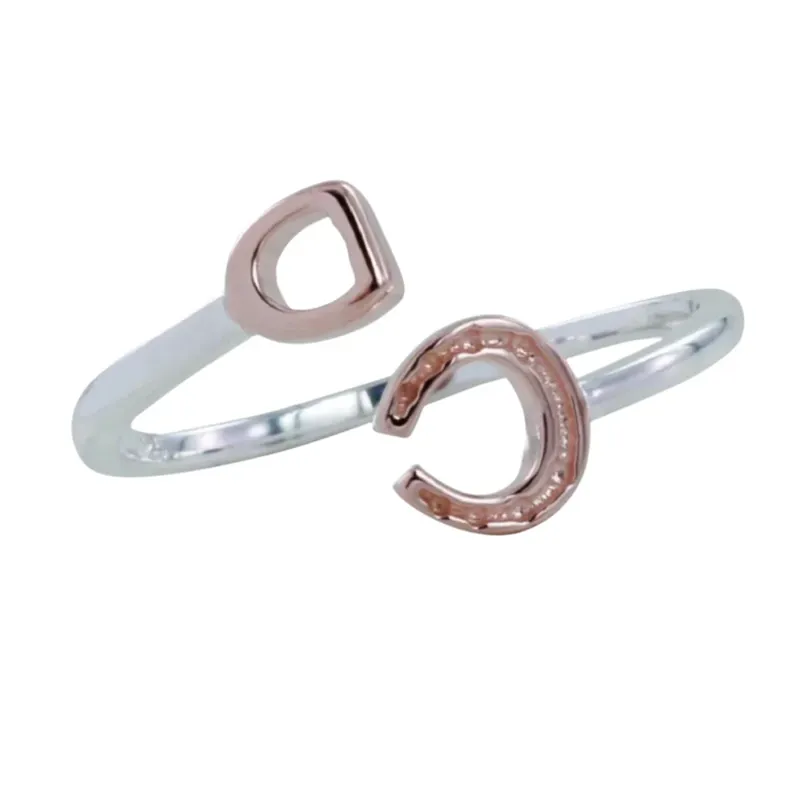 Reeves and Reeves Stirrup and Horseshoe Ring - Rose