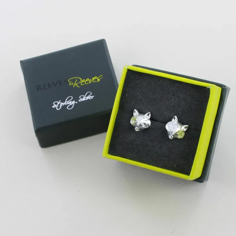Reeves and Reeves Fox Mask Stud Earrings-1