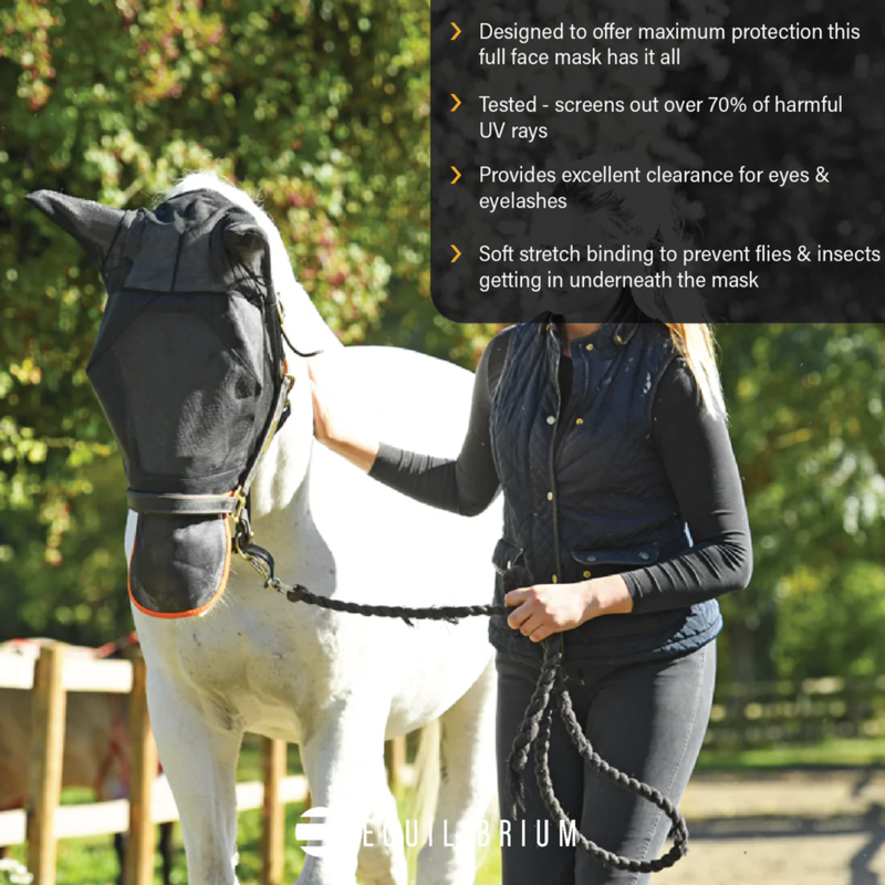 Equilibrium Field Relief Max Fly Mask - Black/Orange-2