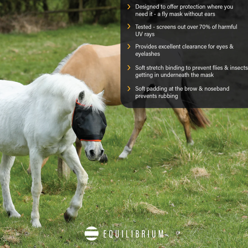Equilibrium Field Relief Midi Fly Mask Without Ears - Black/Orange-3