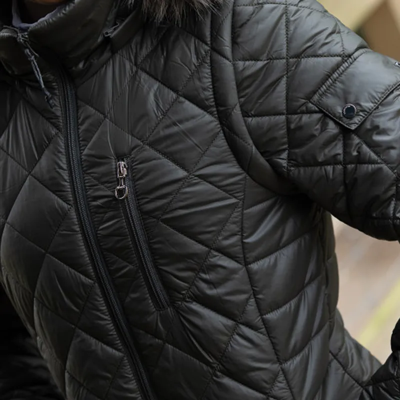 Equetech 2-In-1 Long-Line Quilted Coat/Gilet - Khaki -3