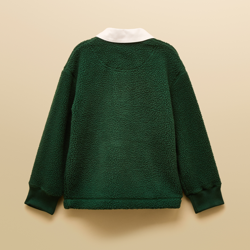 Joules Boys Fleece Rugby Shirt - Green-1