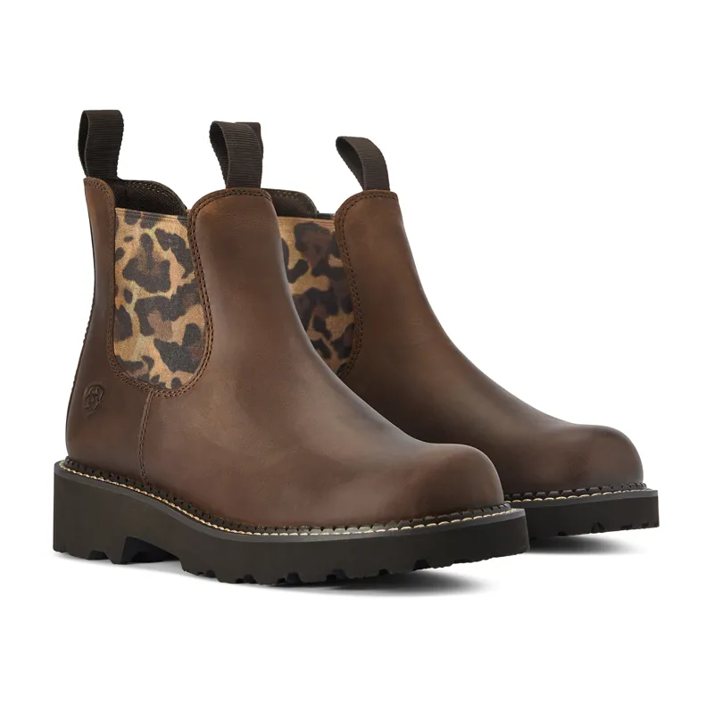 Ariat Ladies Fatbaby Twin Gore Western Boot - Distressed Tan