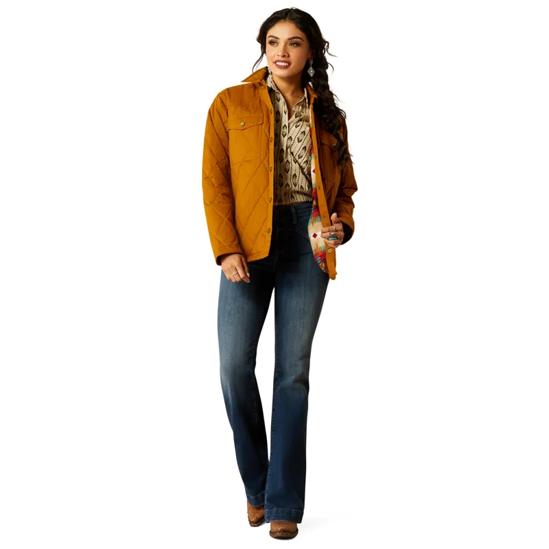 Ariat Ladies Grizzly Quilted Barn Jacket - Chesnut Horse-4