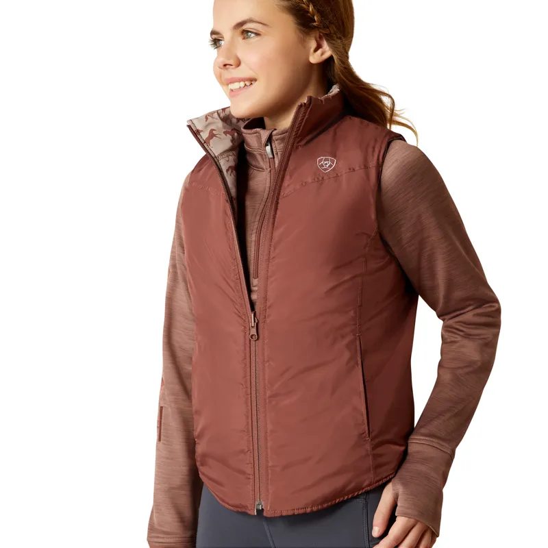 Ariat Youth Bella Insulated Reversible Vest - Scattering Horses-1