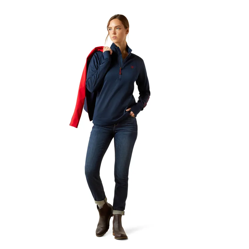 Ariat Ladies Team EQ 1/2 Zip Pullover - Navy-4