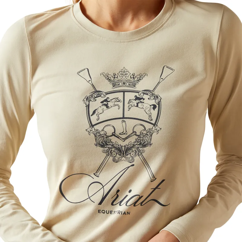 Ariat Ladies Ritzy Logo Long Sleeve T-Shirt - Pelican-1