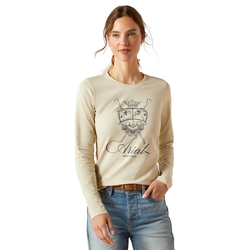 Ariat Ladies Ritzy Logo Long Sleeve T-Shirt - Pelican