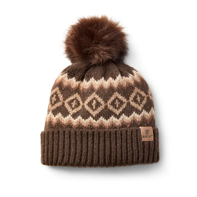 Ariat Ladies Bristol Beanie - Chocolate Brown-1