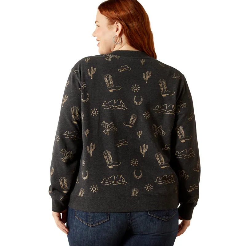 Ariat Ladies Essential Crew Sweatshirt - Black Heather-2