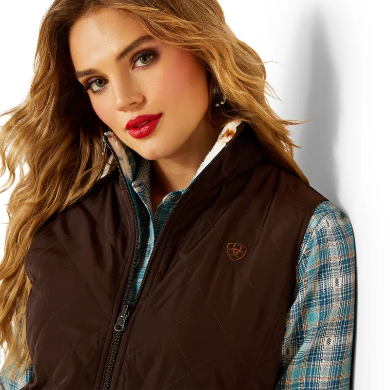 Ariat Ladies Dilon 2.0 Insulated Reversible Vest - Mole-2