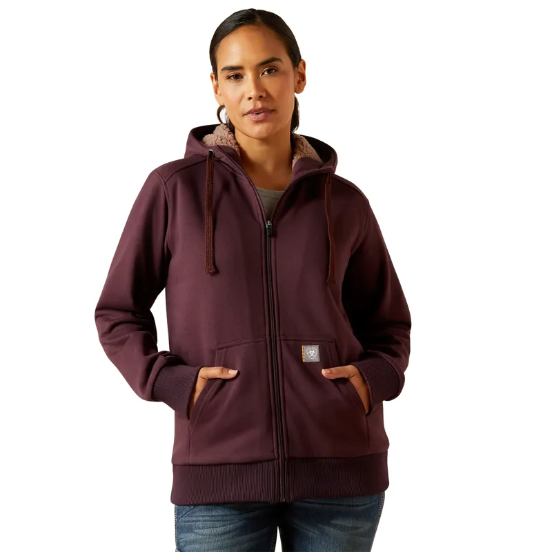 Ariat Ladies Rebar All Weather Sherpa Full Zip Hoodie - Fudge