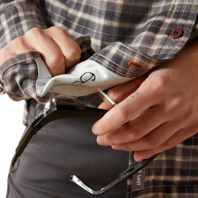 Ariat Ladies Rebar Flannel DuraStretch Work Shirt - Charcoal Grey-2