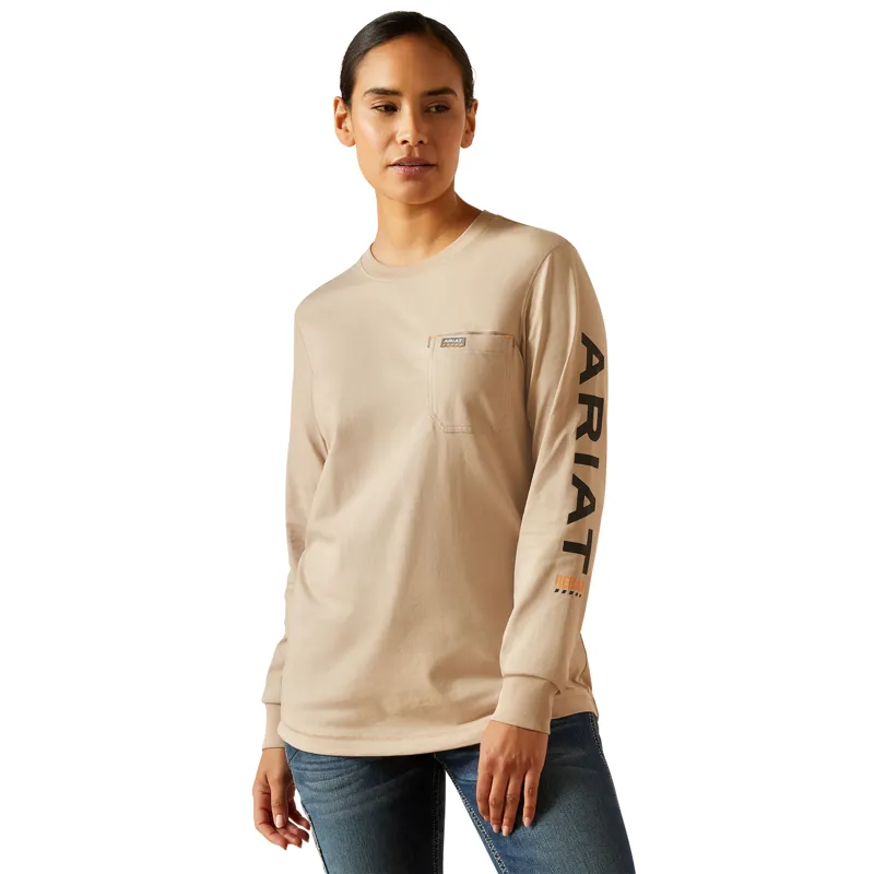 Ariat Ladies Rebar Workman Logo Long Sleeved T-Shirt - String