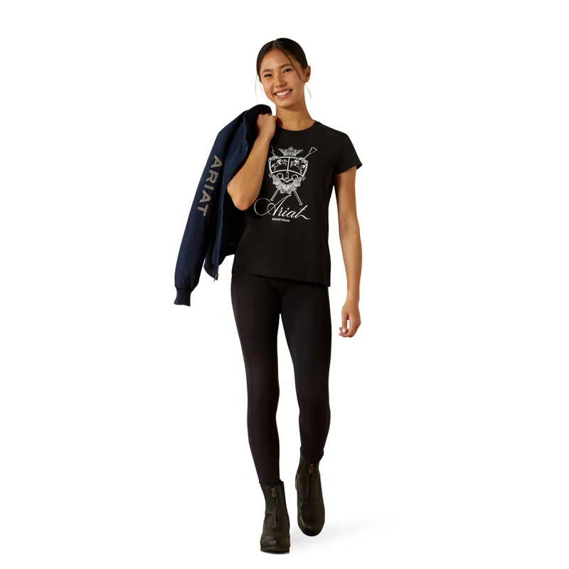 Ariat Girls Ritzy Logo Short Sleeve T-shirt - Black-3