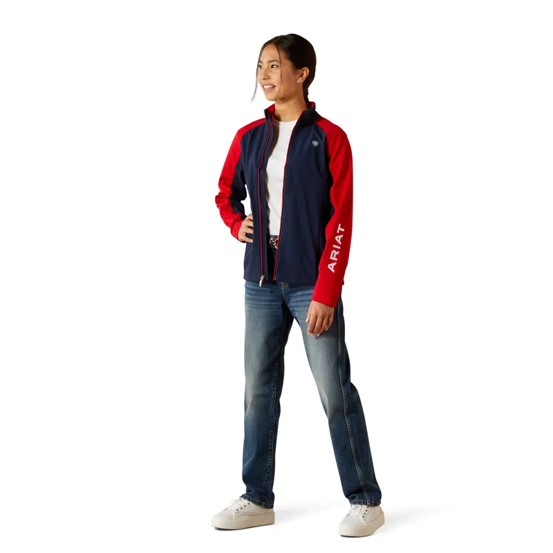 Ariat Youth Team EQ Jacket - Navy Team/Red-4