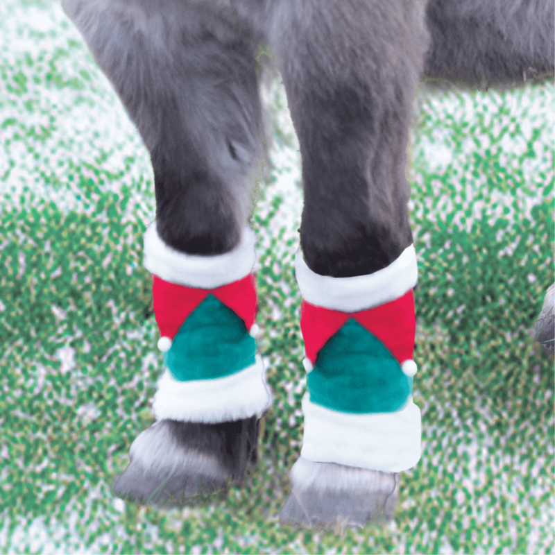 Equetech Festive Elf Horse Leg Wraps Pair - Green-1
