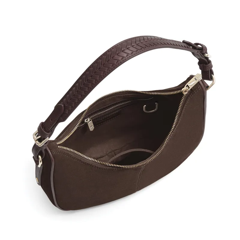 Fairfax and Favor Tetbury Crescent Handbag - Chocolate Suede-5