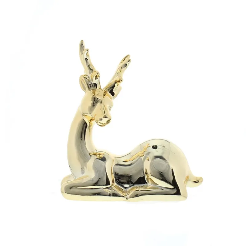Festive Gold Lying Down Deer
