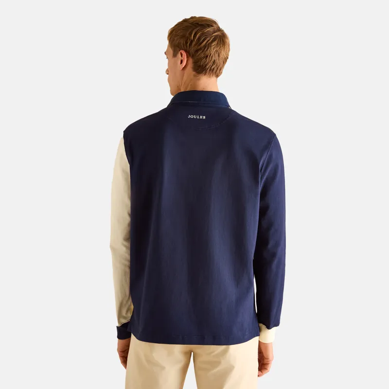 Joules Mens Embellished Rugby Club Shirt - Navy/Harlequin Cream-3