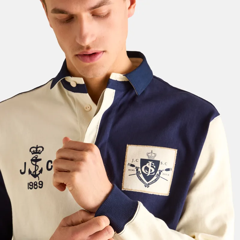 Joules Mens Embellished Rugby Club Shirt - Navy/Harlequin Cream-1