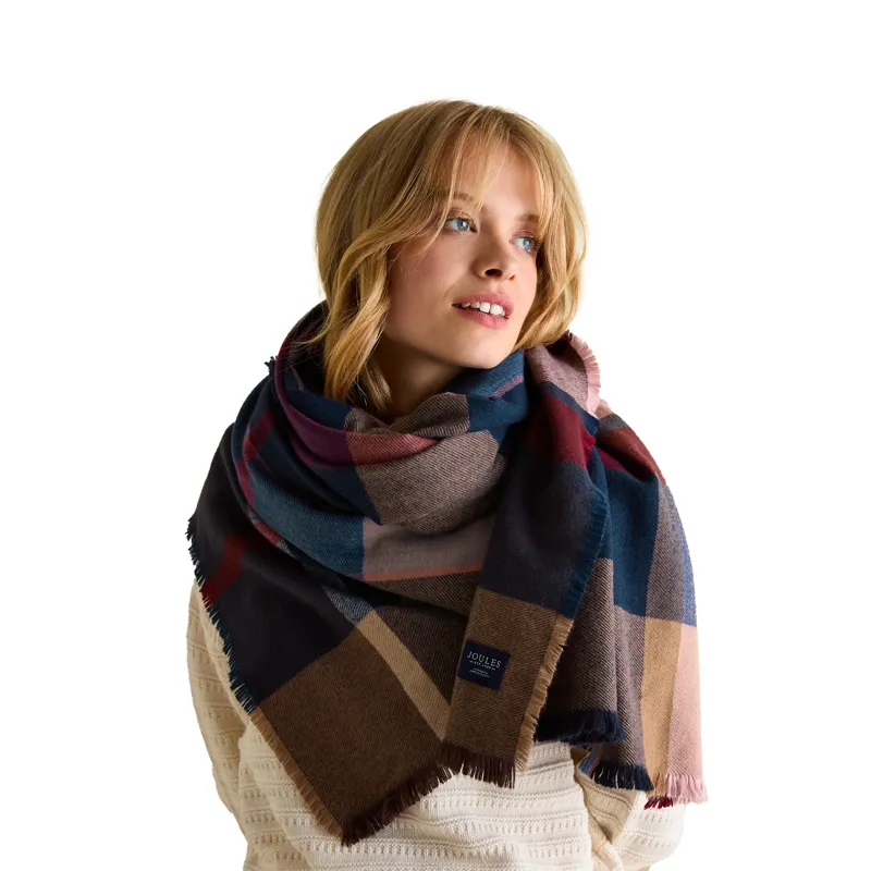 Joules Bracewell Checked Blanket Scarf - Multi