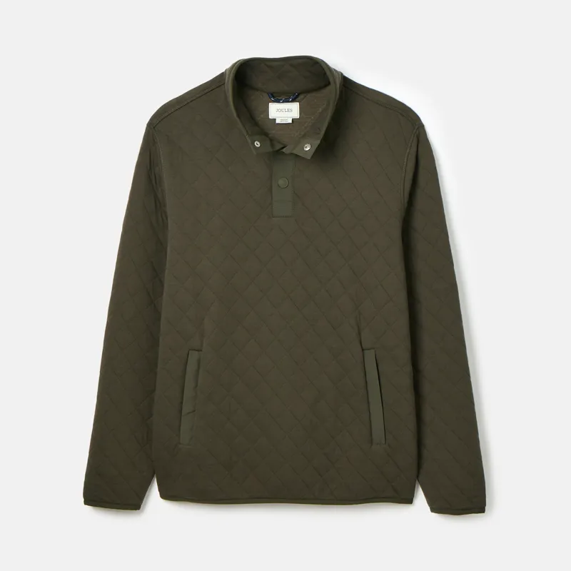 Joules Mens Malton Quilted Jersey Pullover Sweatshirt - Green