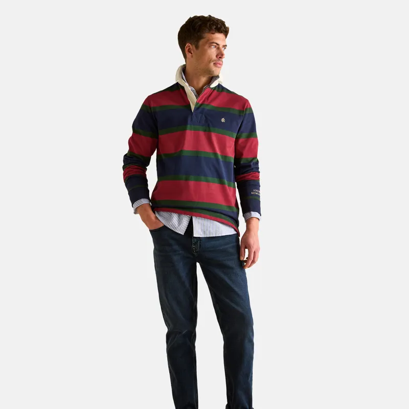 Joules Mens Onside Rugby Shirt - Red/Navy-2